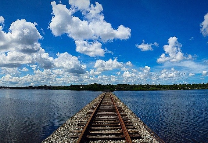Photo of train tracks in Oldsmar, Florida.